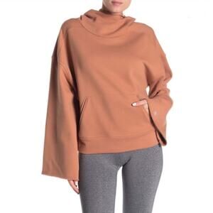 Alo Yoga Brown Henna Oversize Low Key Hoodie Kangaroo Wide Sleeve Pullover S